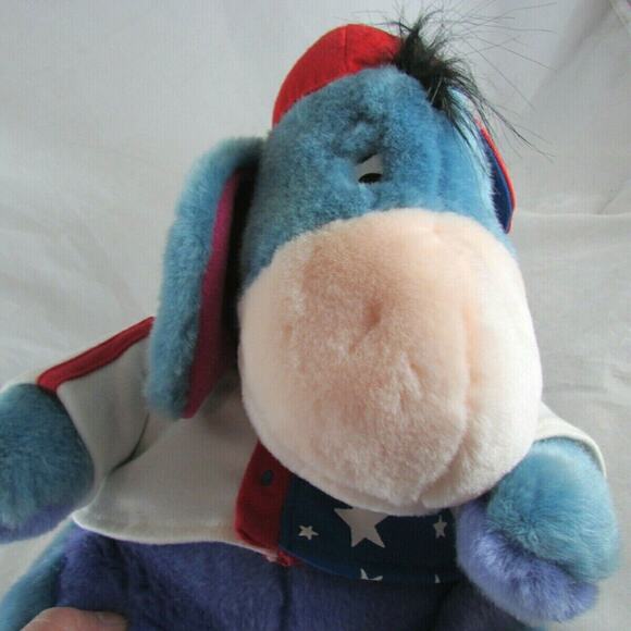 Disney Store Patriotic Eeyore Stuffed Plush Animal Pooh Friend 11" Character Toy - Picture 3 of 9